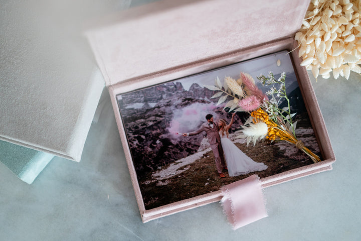 Stoffbox fotos Wildlederbox