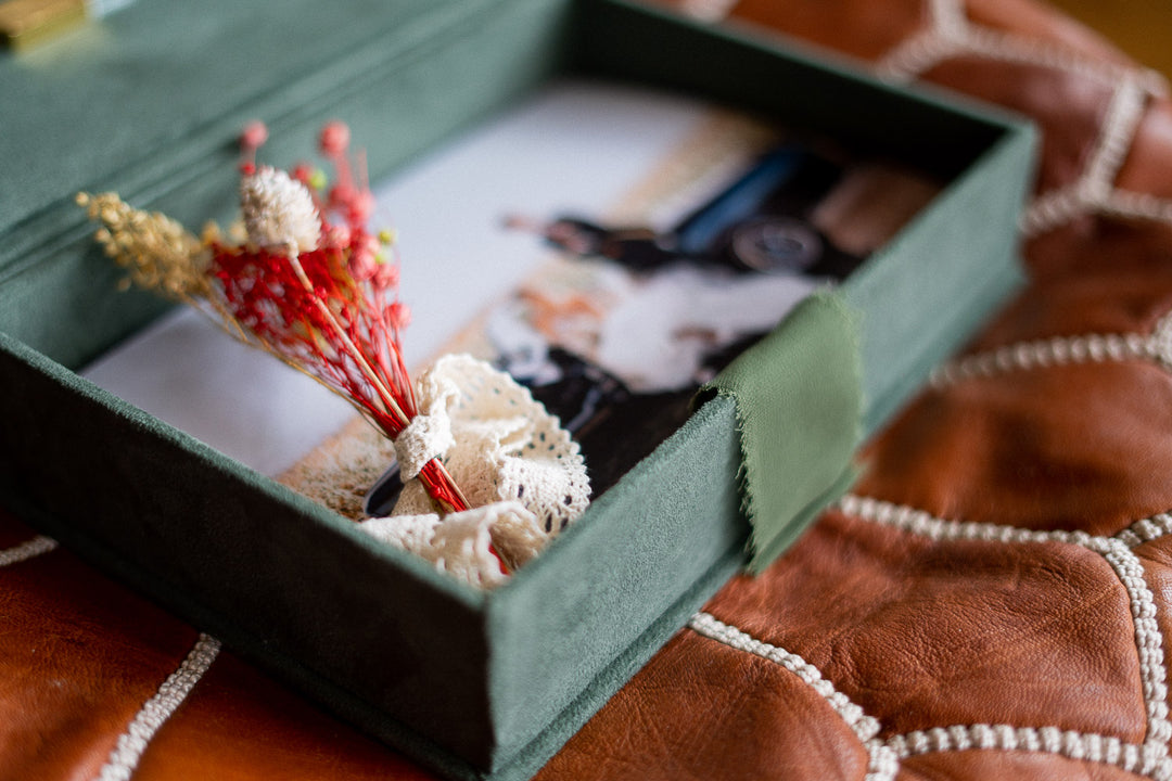 Stoffbox fotos Wildlederbox