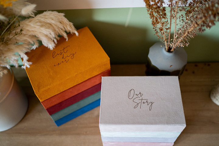 Stoffbox fotos Wildlederbox