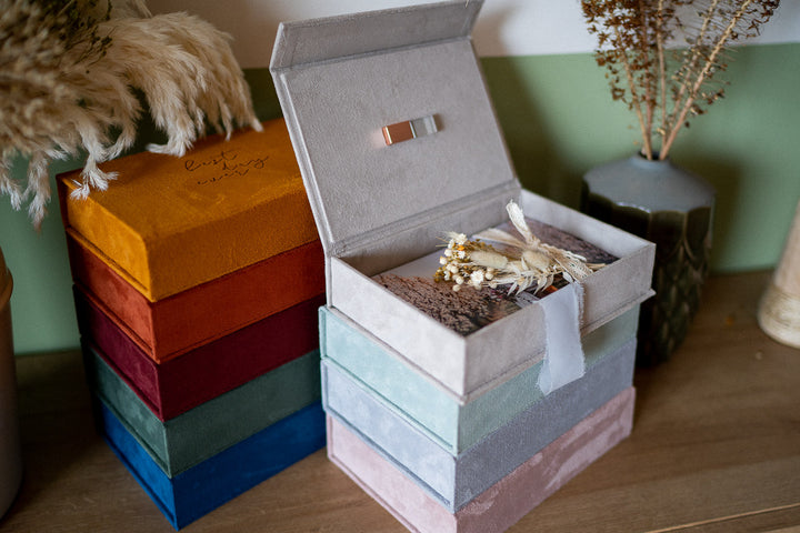 Stoffbox fotos Wildlederbox