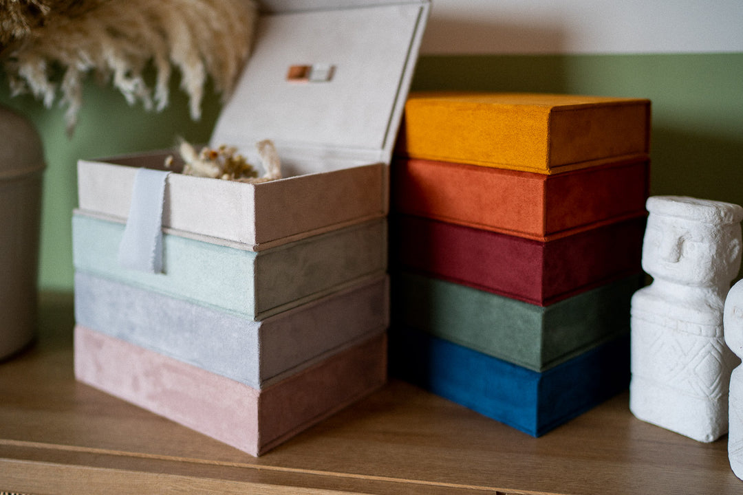 Stoffbox fotos Wildlederbox