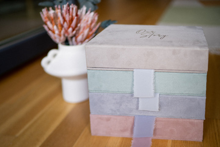 Stoffbox fotos Wildlederbox