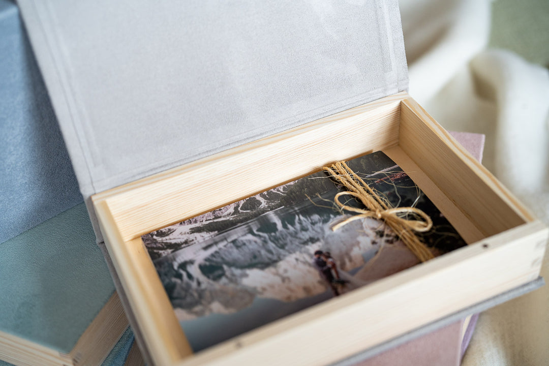 Stoffbox Holzbox für Fotos
