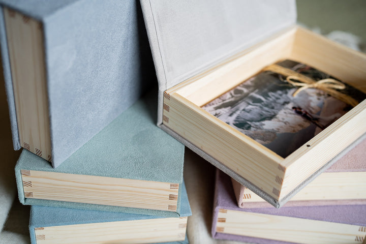 Stoffbox Holzbox für Fotos