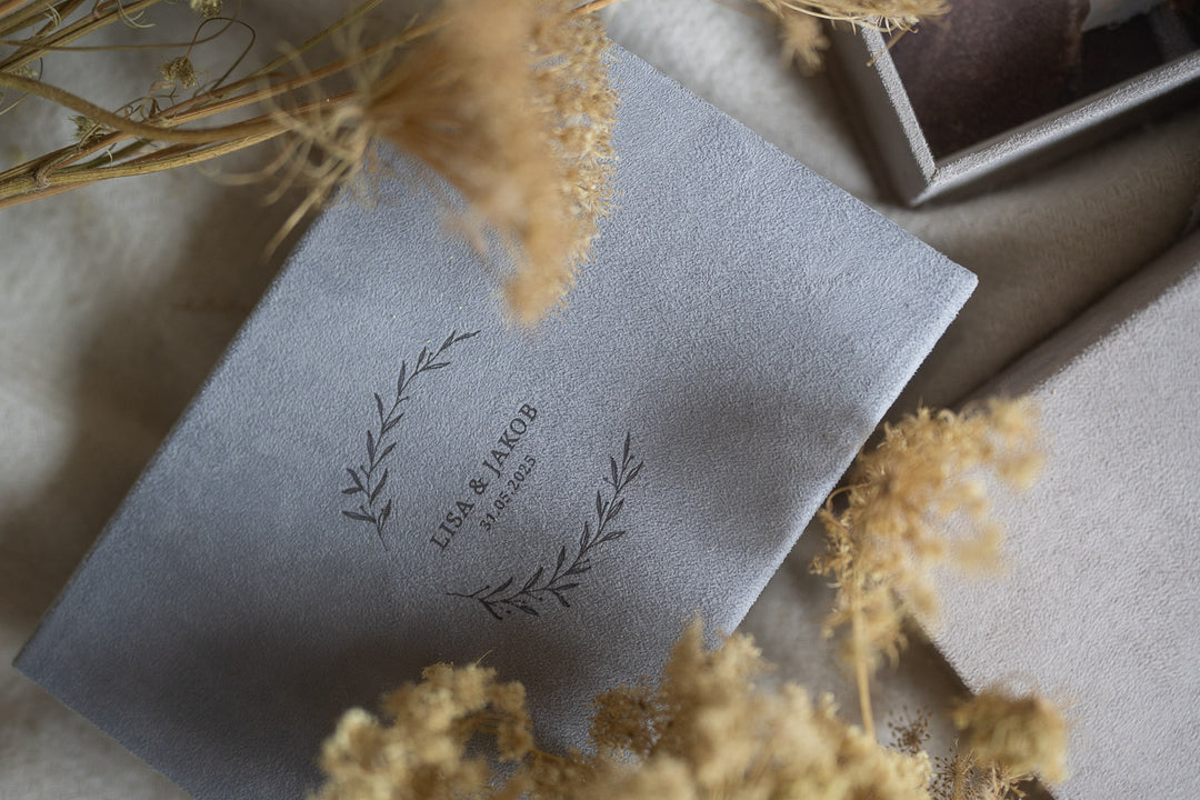 Wildlederboxen für Fotos 15x23cm (vegan)