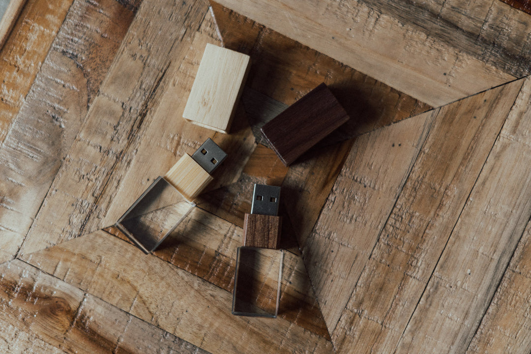 Glas Holz USB Stick