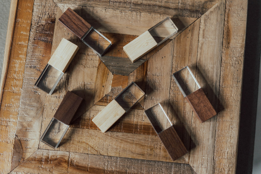 Glas Holz USB Stick