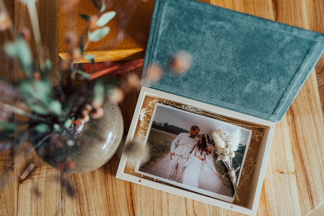 Holzbox mit Stoffdeckel
