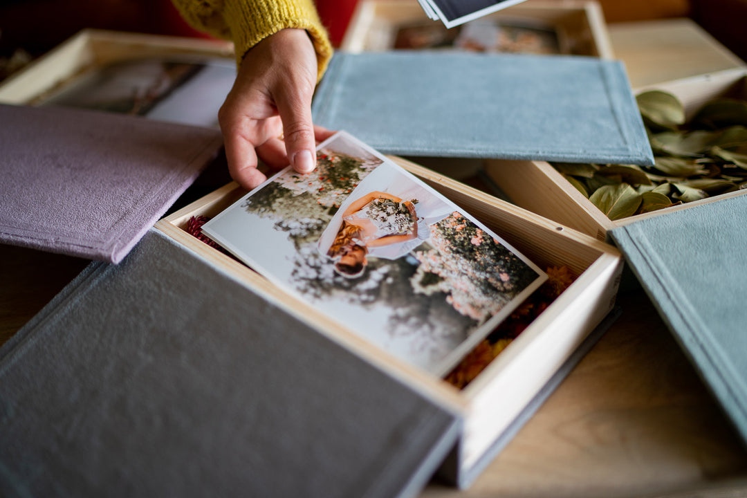 Stoffbox mit Holzelementen
