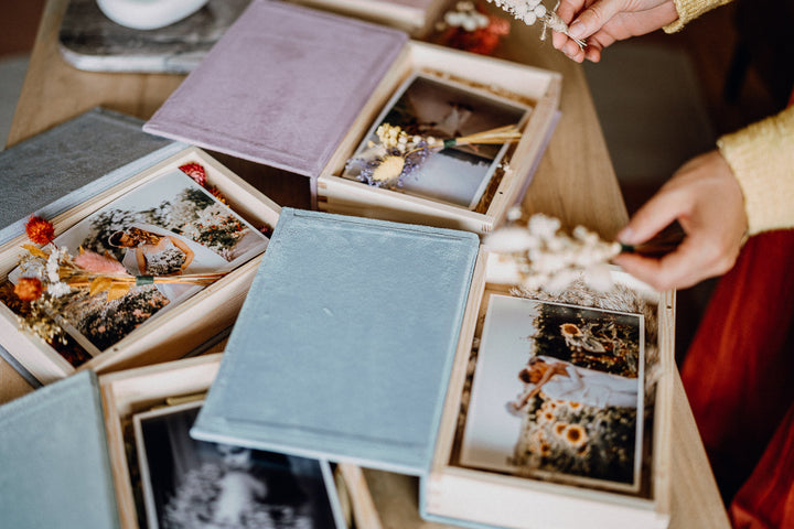 Holzbox mit Stoffdeckel