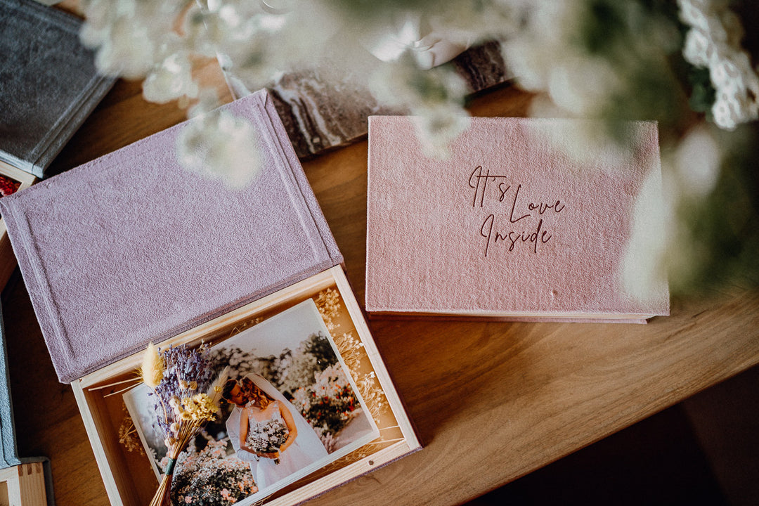 Holzbox mit Stoffdeckel