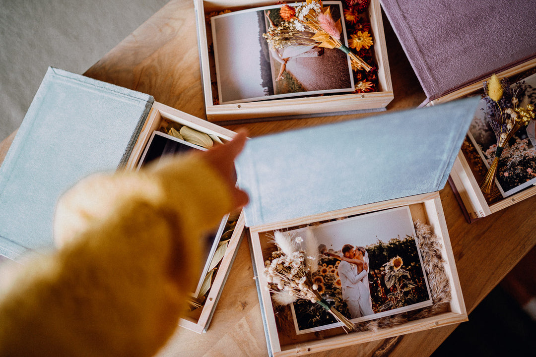 Holzbox mit Stoffdeckel