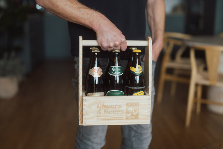 Individueller 6er Bierträger aus Holz – Perfekt als Geschenk & Transport