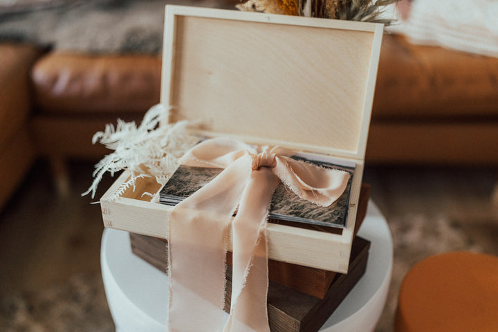 Holzbox für Hochzeitsfotos