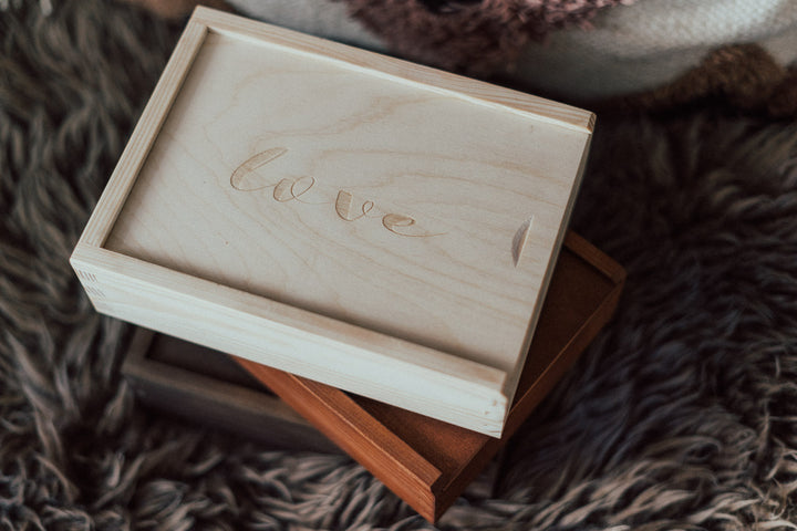 Holzbox für Fotos 10x15cm OHNE USB Fach