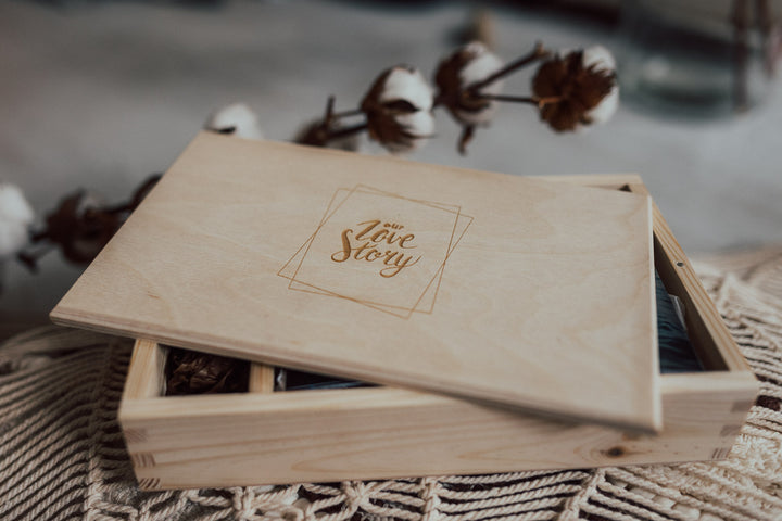 Holzbox für Hochzeitsfotos
